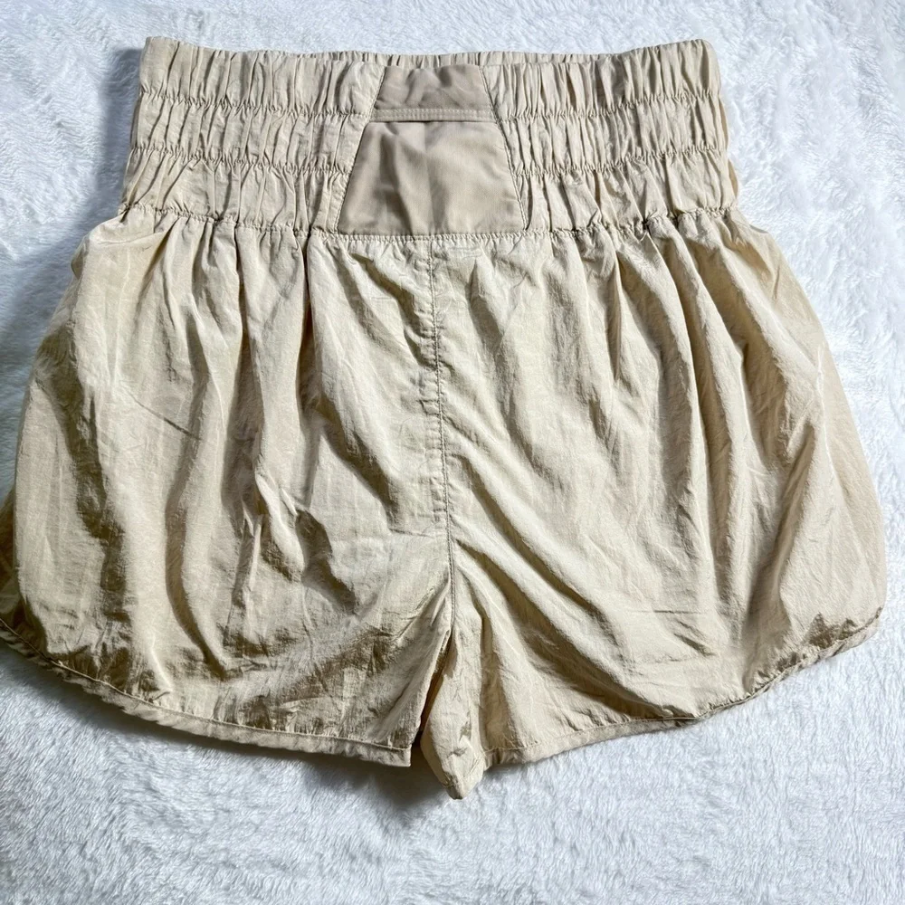 Free People Cream High Waisted Smocked Shorts XL